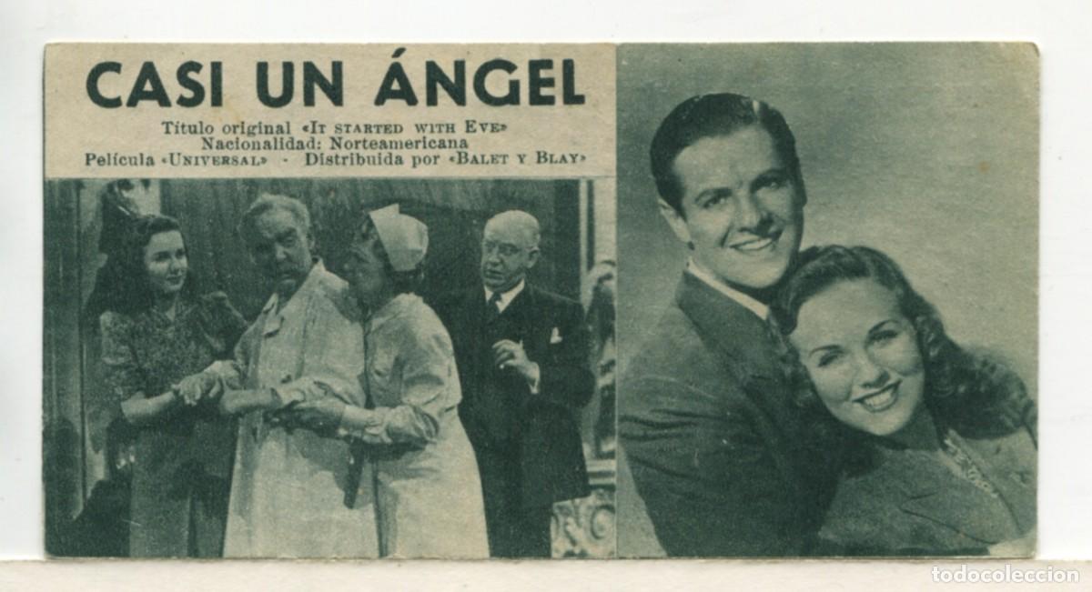 Cinema: CASI UN &Aacute;NGEL, con Diana Durbin. Ficha N&ordm; 242.