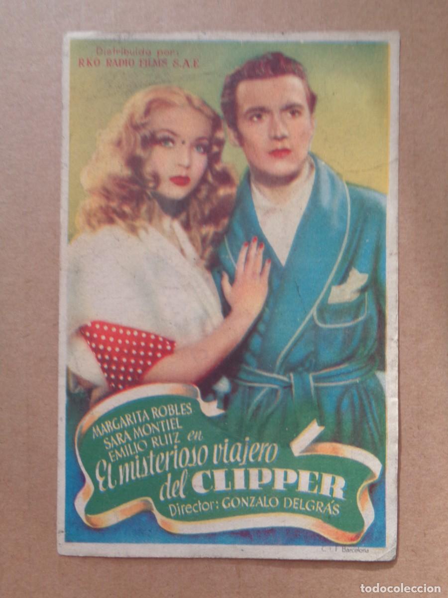 Cine: FOLLETO PROGRAMA DE MANO EL MISTERIOSO VIAJERO DEL CLIPPER SARA MONTIEL - TEATRO PRINCIPAL VALENCIA