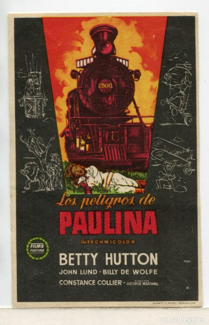 Cinema: LOS PELIGROS DE PAULINA, con Betty Hutton.