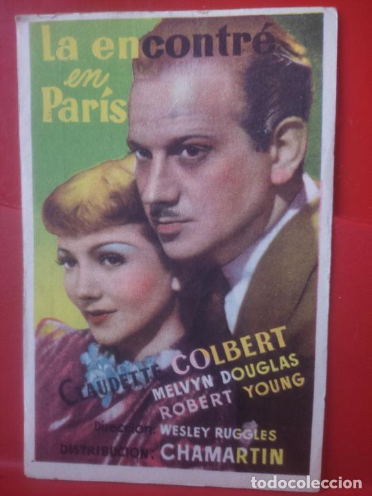 Cinema: LA ENCONTRE PARIS GRAN TEATRO DLAUDETTE COLBERT FOLLETO PROGRAMA MANO