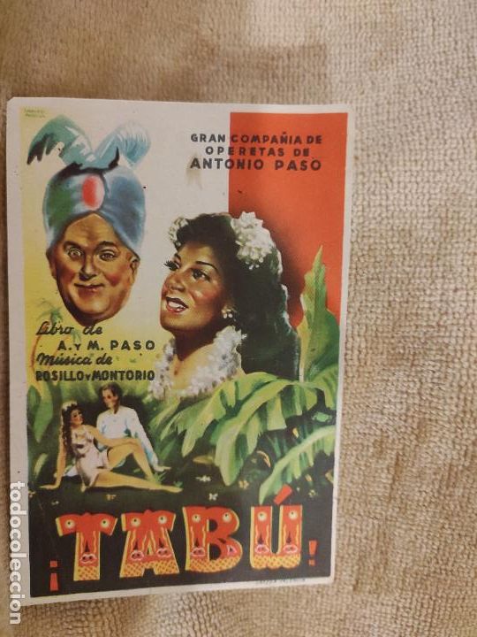 Cine: TABU. PROGRAMA DE CINE SENCILLO. CON PUBLICIDAD AL DORSO - Foto 1