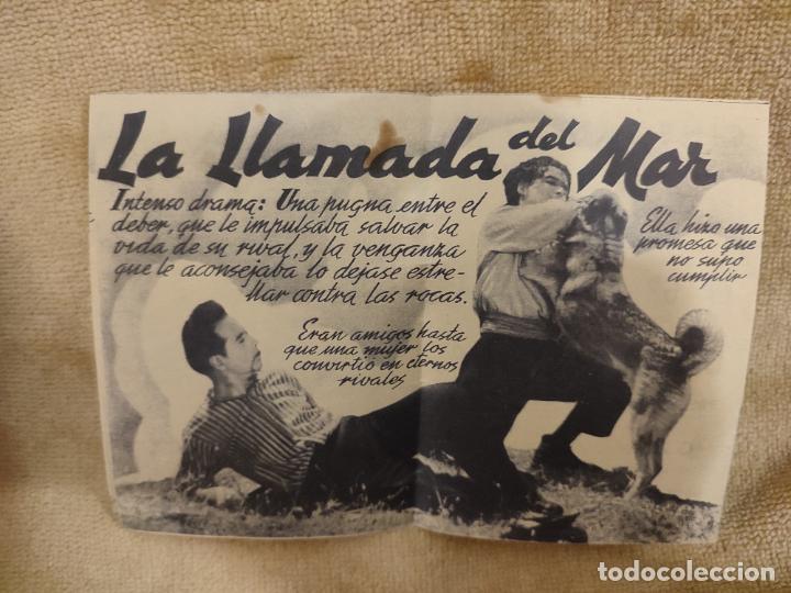 Cine: LA LLAMADA DEL MAR. PROGRAMA DE CINE DOBLE. CON PUBLICIDAD AL DORSO - Foto 2