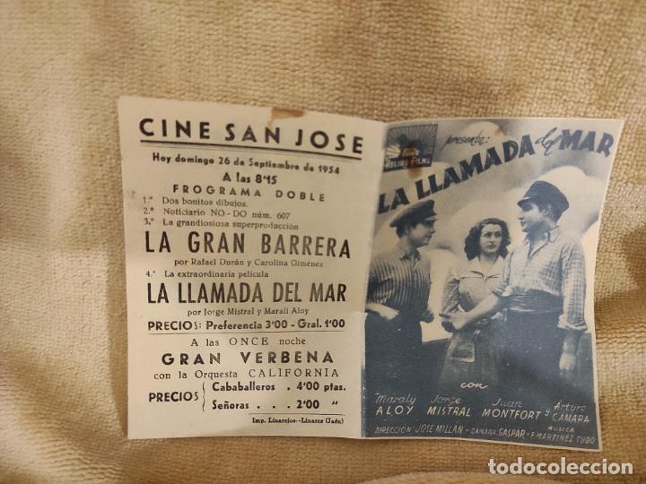 Cine: LA LLAMADA DEL MAR. PROGRAMA DE CINE DOBLE. CON PUBLICIDAD AL DORSO - Foto 1