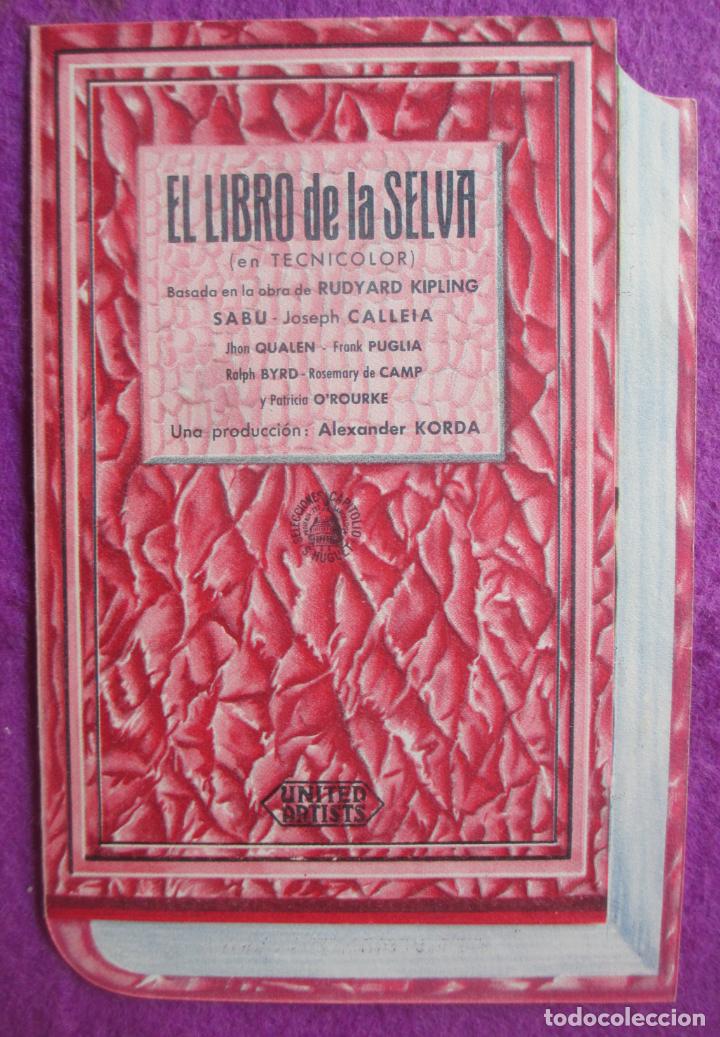  Foglietti di film di film antichi di cinema: PROGRAMA DE CINE FOLLETO DE MANO EL LIBRO DE LA SELVA JOHN QUALEN PM274