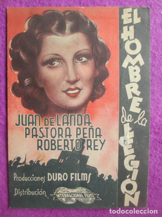 Cine: PROGRAMA DE CINE FOLLETO DE MANO EL HOMBRE DE LA LEGION JUAN DE LANDA PASTORA PE&Ntilde;A PM282
