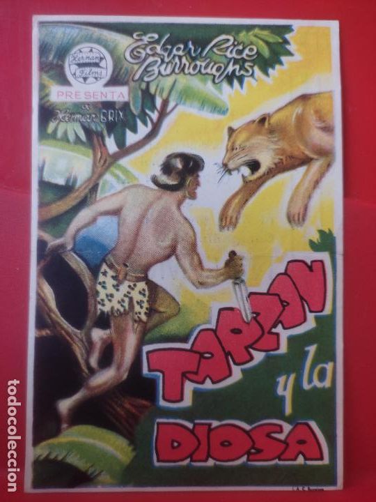  Foglietti di film di film antichi di cinema: TARZAN Y LA DIOSA PROGRAMA FOLLETO MANO TEATRO SAN ILDEFONSO A&Ntilde;OS 40