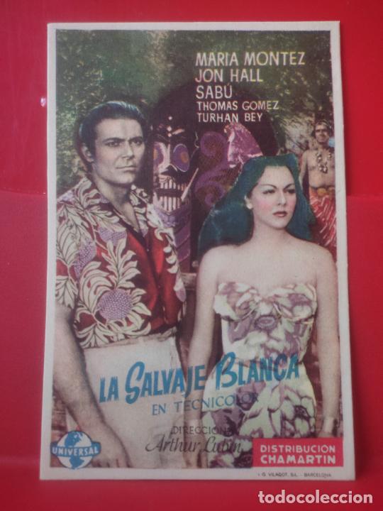  Foglietti di film di film antichi di cinema: SALVAJE BLANCA MARIA MONTEZ PROGRAMA FOLLETO MANO SIN PUBLICIDAD A&Ntilde;OS 40