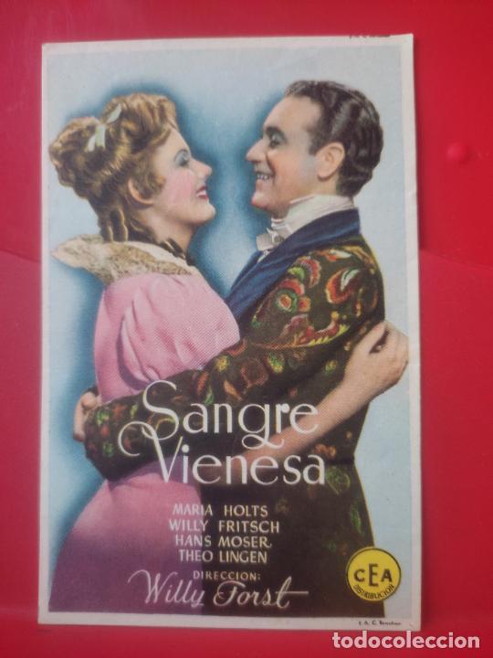  Foglietti di film di film antichi di cinema: SANGRE VIENESA PROGRAMA FOLLETO MANO PUBLICIDAD SIN PUBLICIDAD A&Ntilde;OS 40