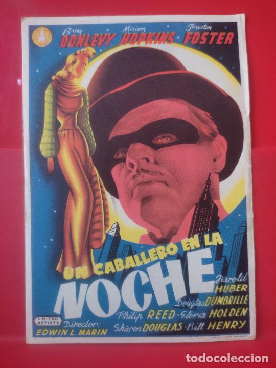  Foglietti di film di film antichi di cinema: CABALLERO NOCHE PROGRAMA FOLLETO MANO PUBLICIDAD SIN PUBLICIDAD A&Ntilde;OS 40