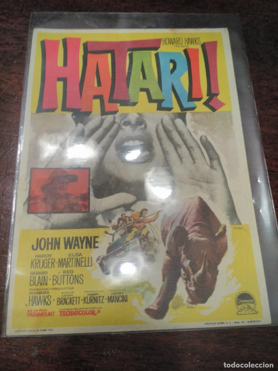 Cine: PROGRAMA O FOLLETO DE MANO DE CINE hatari - Foto 1