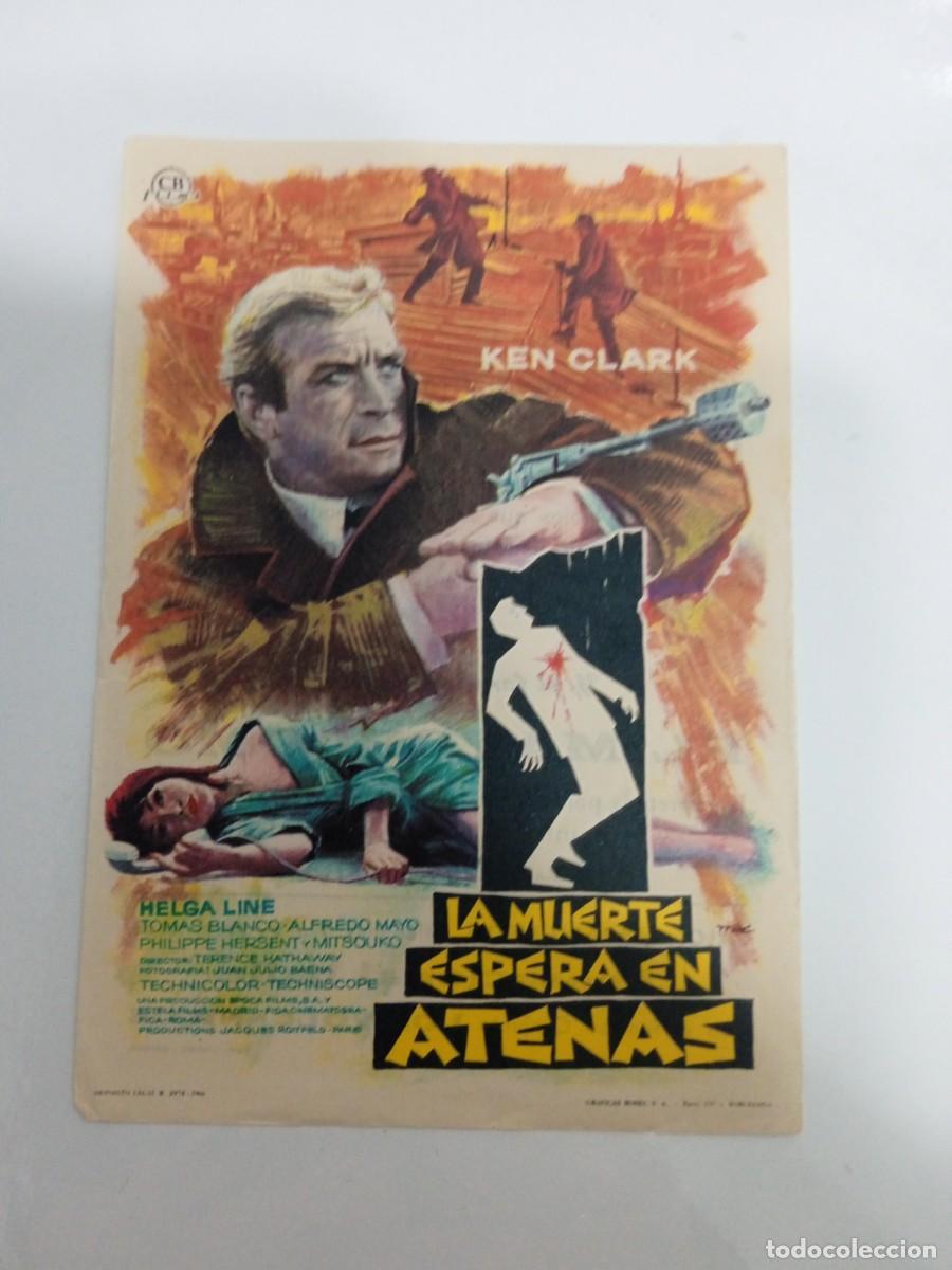  Foglietti di film di film antichi di cinema: La muerte espera en Atenas con publicidad Cine Nuria San Quirico