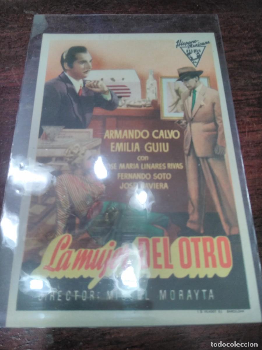Cine: programa o folleto de mano cine la mujer del otro - Foto 1