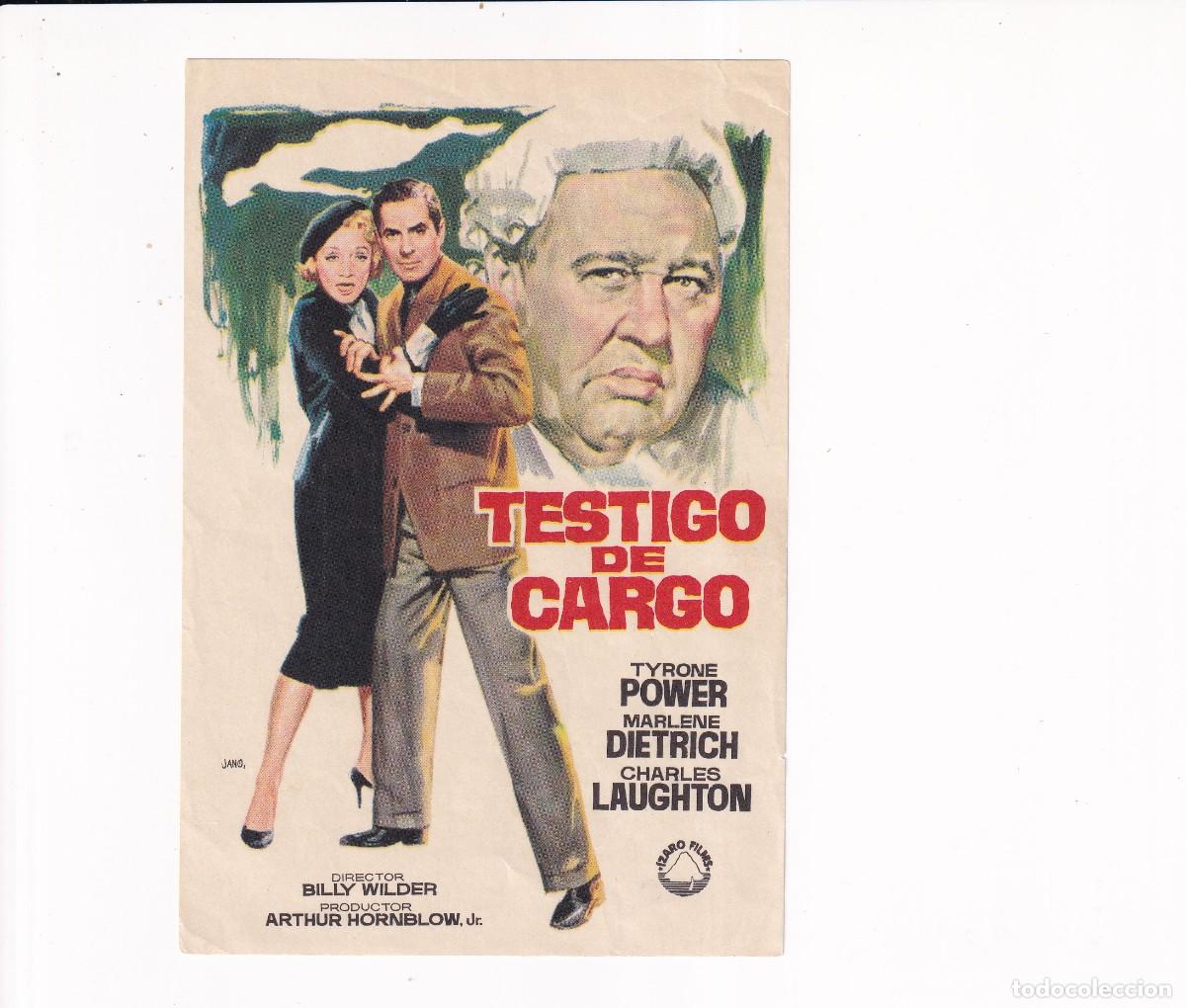 Cine: TESTIGO DE CARGO .- TYRONE POWER - Foto 1