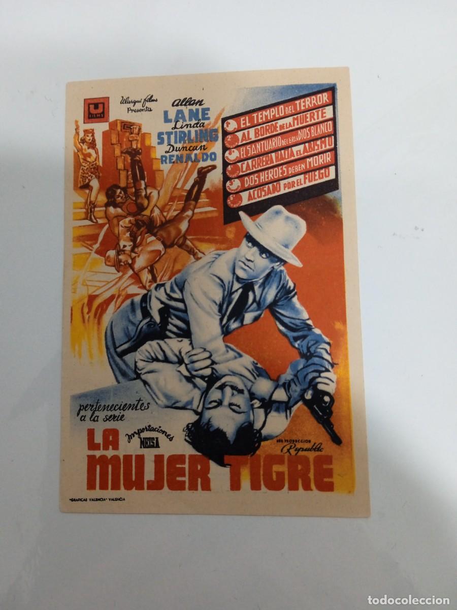  Foglietti di film di film antichi di cinema: La mujer tigre con publicidad Gran Cinema Central Cartagena