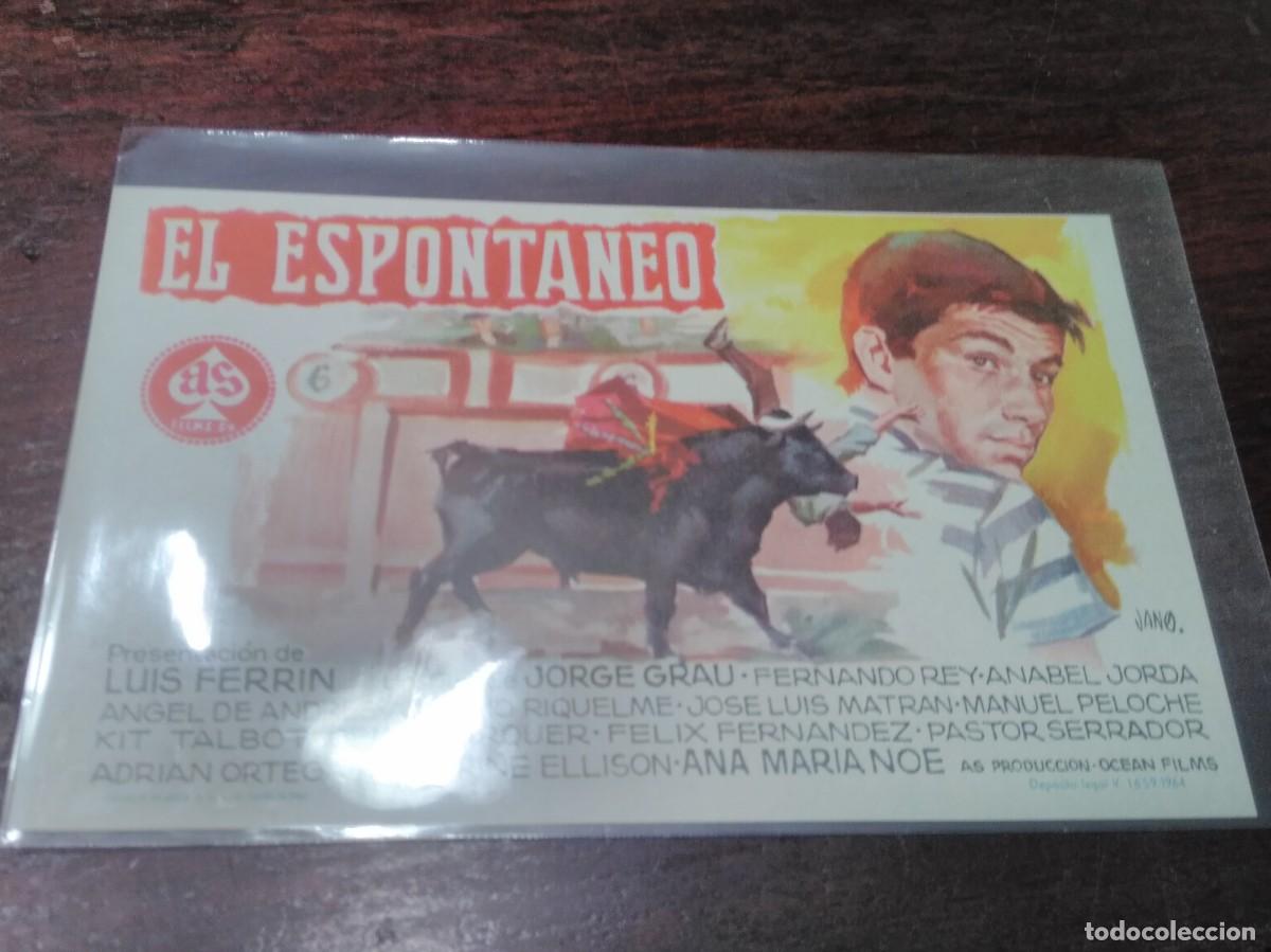 Cine: PROGRAMA O FOLLETO DE MANO DE CINE el espont&aacute;neo - Foto 1
