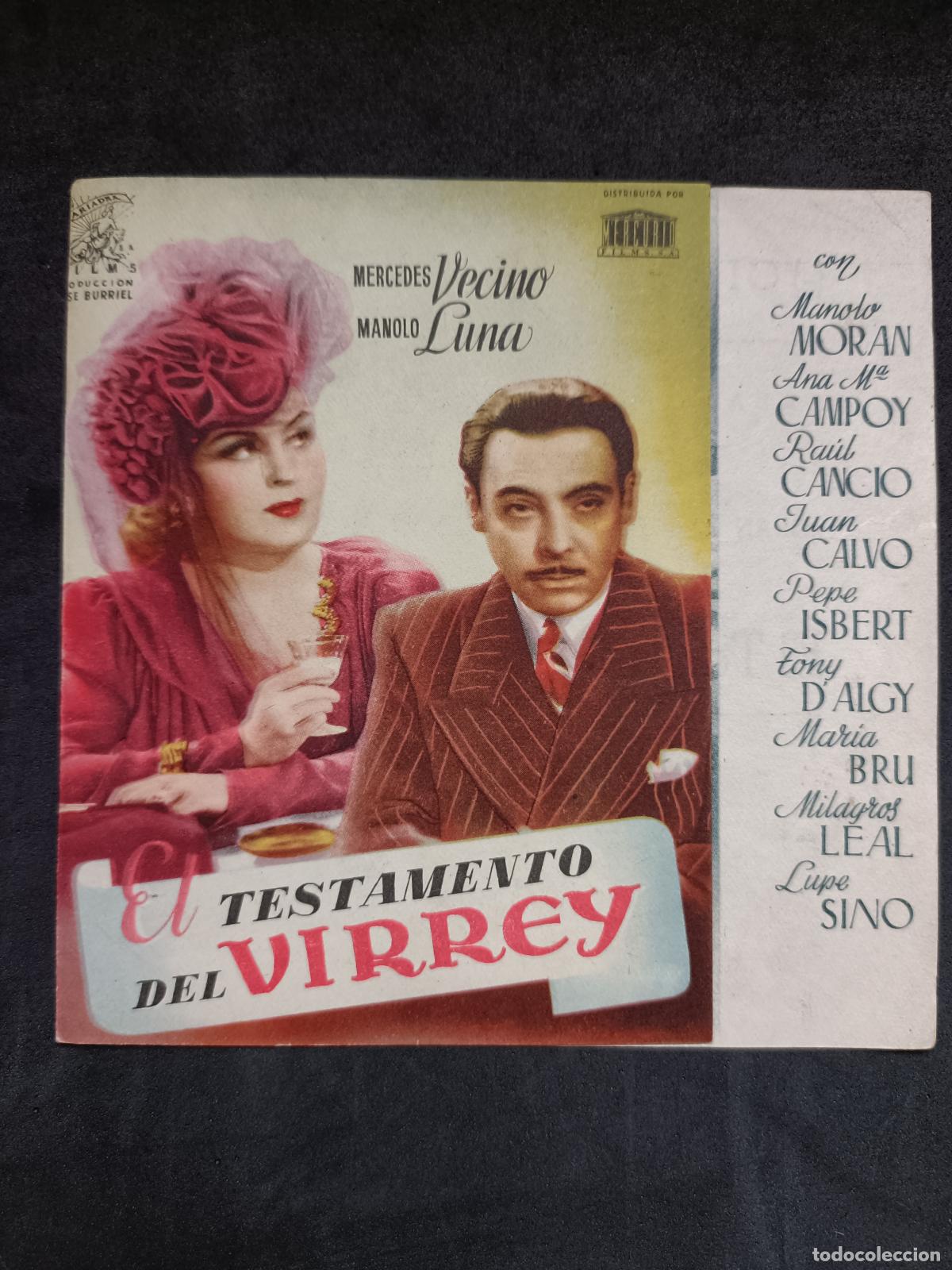 Cine: EL TESTAMENTO DEL VIRREY PROGRAMA DE MANO DE CINE precio unidad PR3 - Foto 1