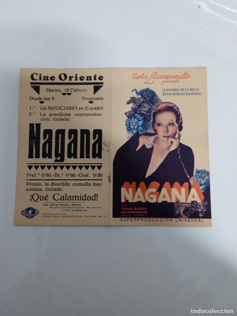  Foglietti di film di film antichi di cinema: Nagana Doble con publicidad Cine Oriente Moron