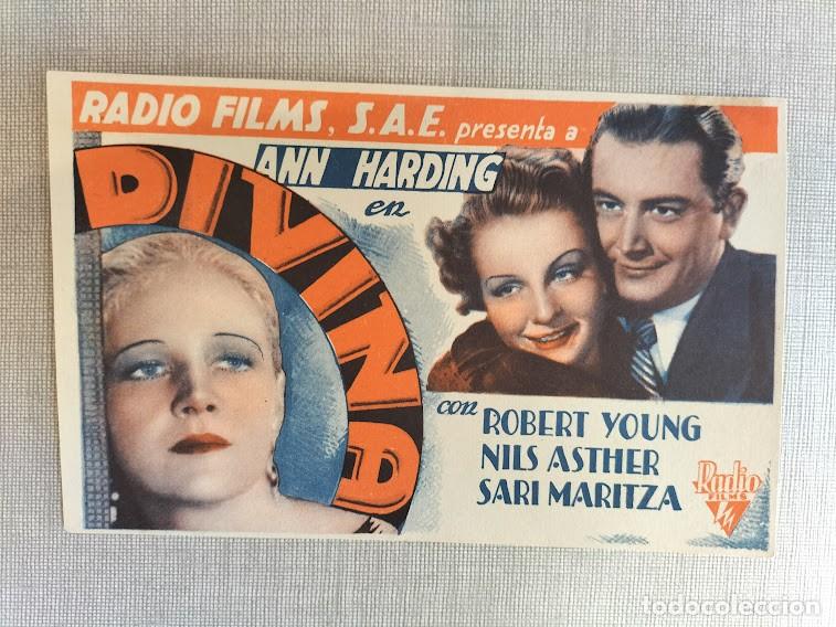Cine: PTCC 174 DIVINA PROGRAMA TARJETA RKO ANN HARDING ROBERT YOUNG - Foto 1