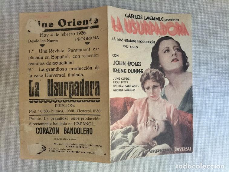 Cine: PTCC 173 LA USURPADORA PROGRAMA DOBLE UNIVERSAL JOHN BOLES IRENE DUNNE - Foto 3