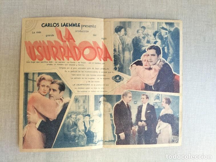 Cine: PTCC 173 LA USURPADORA PROGRAMA DOBLE UNIVERSAL JOHN BOLES IRENE DUNNE - Foto 2