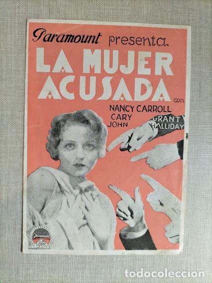Cine: PTCC 173 LA MUJER ACUSADA PROGRAMA DOBLE PARAMOUNT CARY GRANT NANCY CARROLL naranja - Foto 1