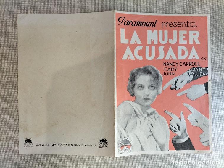 Cine: PTCC 173 LA MUJER ACUSADA PROGRAMA DOBLE PARAMOUNT CARY GRANT NANCY CARROLL naranja - Foto 3