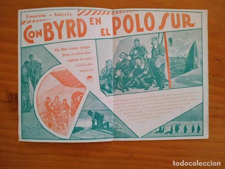Cine: PTCC2 17 CON BYRD EN EL POLO SUR PROGRAMA DOBLE PARAMOUNT RICHARD E. BYRD DOCUMENTAL A - Foto 2