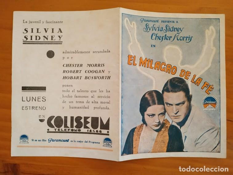 Cine: PTCC2 17 EL MILAGRO DE LA FE PROGRAMA DOBLE PARAMOUNT SYLVIA SIDNEY CHESTER MORRIS - Foto 1