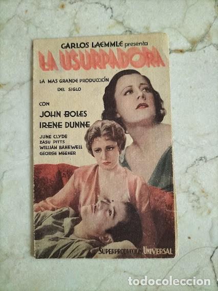 Cine: PTCC 173 LA USURPADORA PROGRAMA DOBLE UNIVERSAL JOHN BOLES IRENE DUNNE - Foto 1