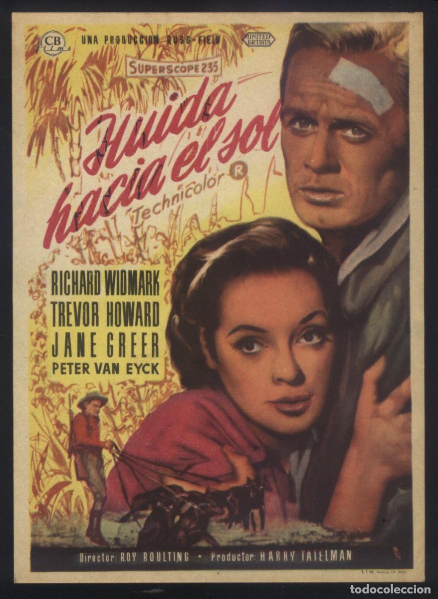  Foglietti di film di film antichi di cinema: Q-10861- Huida hacia el sol (Run for the Sun) Richard Widmark - Trevor Howard - Jane Greer