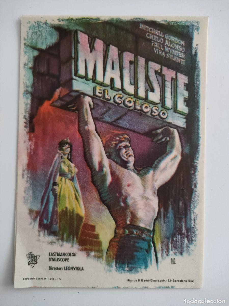  Flyers Publicitaires de films Anciens: MACISTE EL COLOSO - SIMPLE CON PUBLICIDAD TEATRO COLISEUM - LA PUEBLA MALLORCA