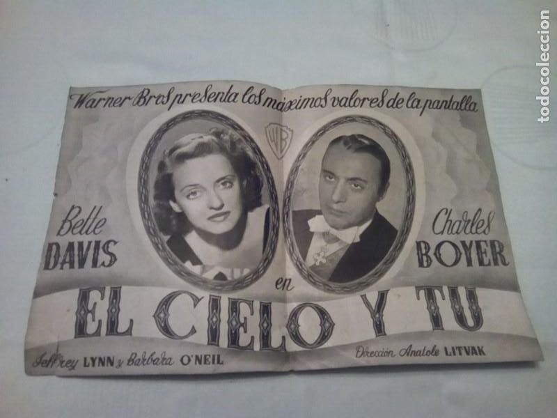 Cine: PROGRAMA MANO DE CINE DOBLE &rdquo;EL CIELO Y TU&rdquo; , ANTIGUO - Foto 1