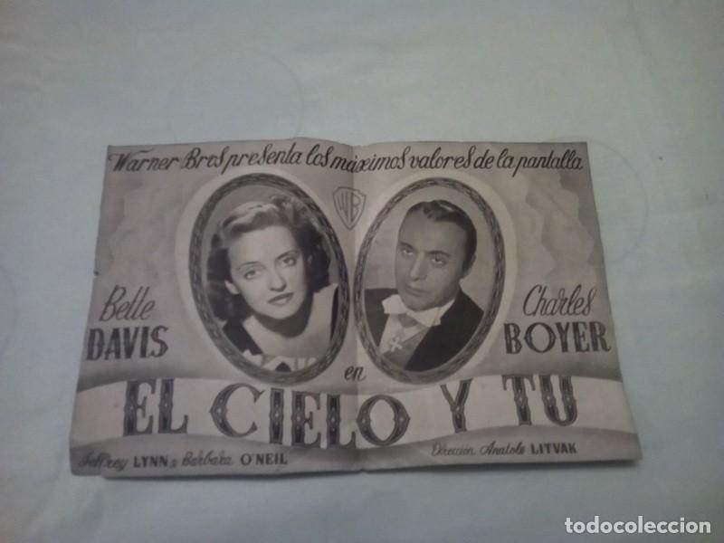 Cine: PROGRAMA MANO DE CINE DOBLE &rdquo;EL CIELO Y TU&rdquo; , ANTIGUO - Foto 8