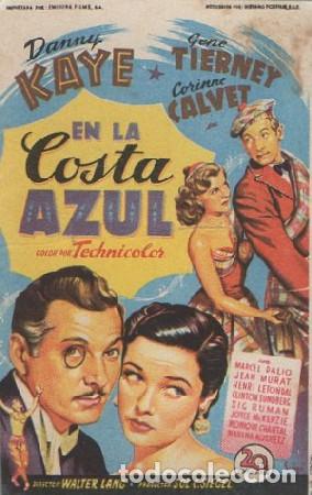 Cine: PROGRAMA DE CINE. EN LA COSTA AZUL PC-6539 - Foto 1