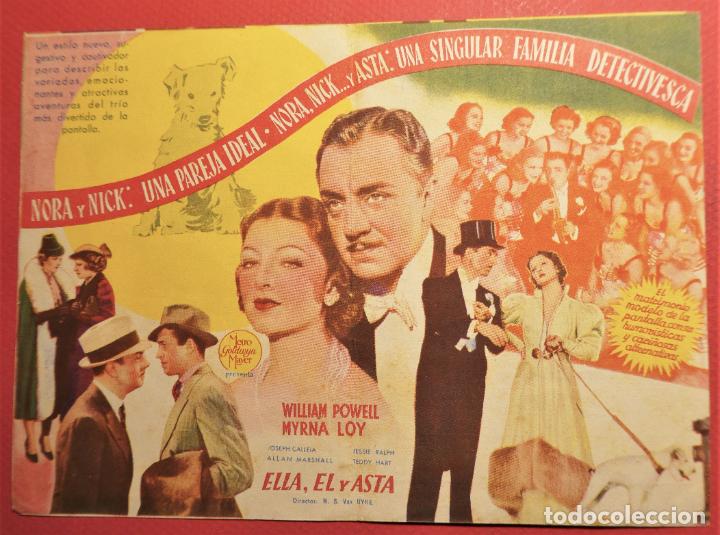 Cine: ELLA, EL Y ASTA WILLIAM POWELL ORIGINAL PROGRAMA DOBLE Teatro Circo 1941 - Foto 2