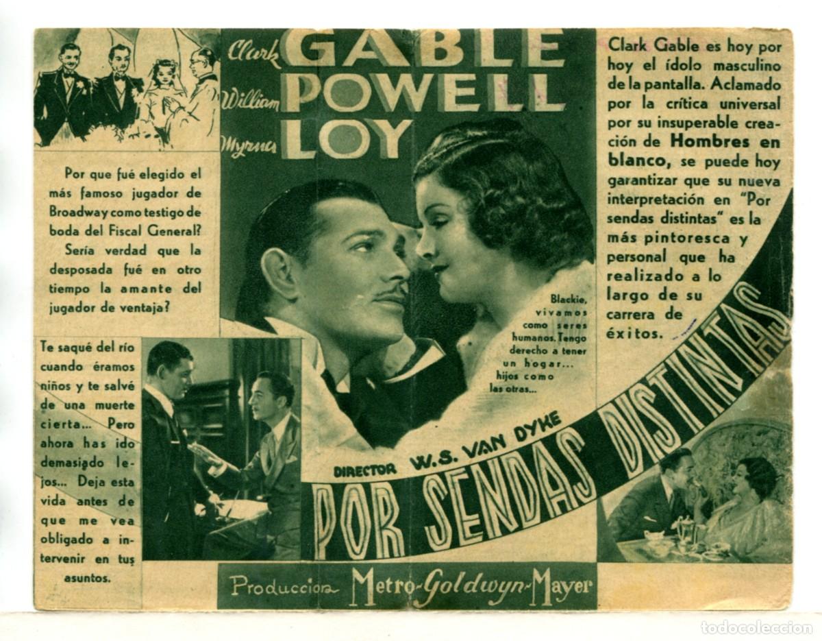  Flyers Publicitaires de films Anciens: POR SENDAS DISTINTAS (ENEMIGO PUBLICO NUMERO 1), con CLARK GABLE.