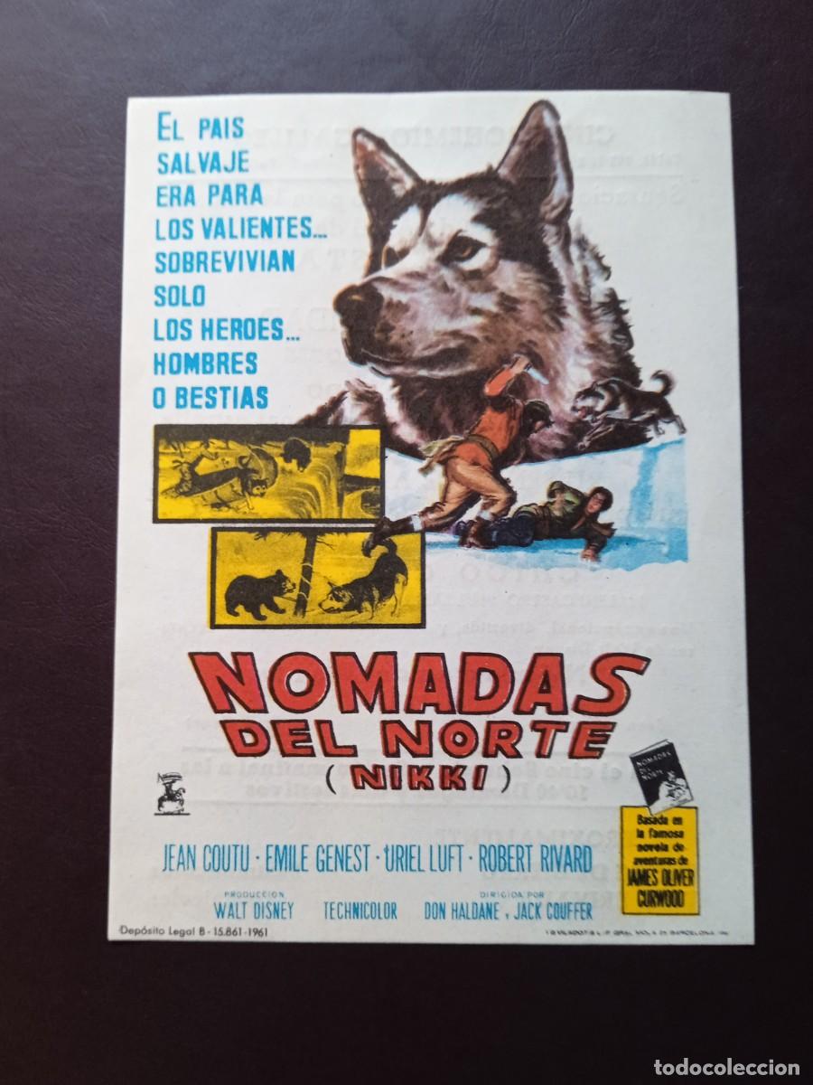 Folhetos de m&atilde;o de filmes antigos de cinema: Nomadas del Norte con publicidad Cines Bohemio y Galileo Barcelona