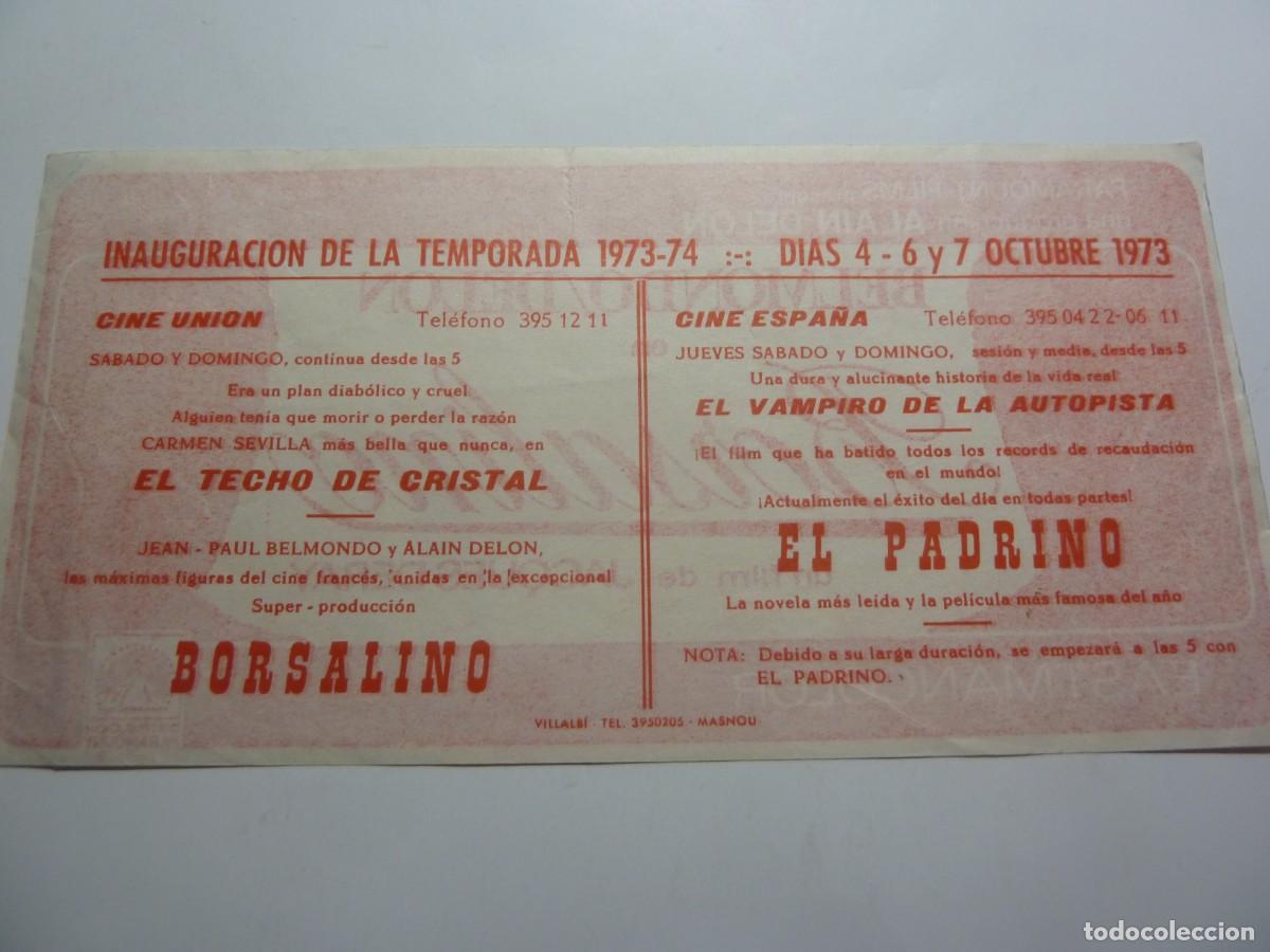 Cine: PROGRAMA DE CINE LOCAL BORSALINO 1973 - Foto 2