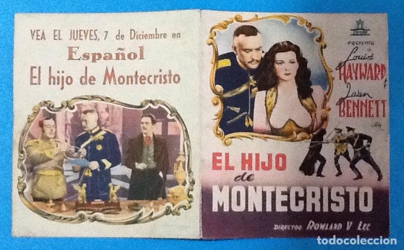 Cine: PROGRAMA DE CINE DOBLE. EL HIJO DE MONTECRISTO. ENVIO INCLUIDO. - Foto 1
