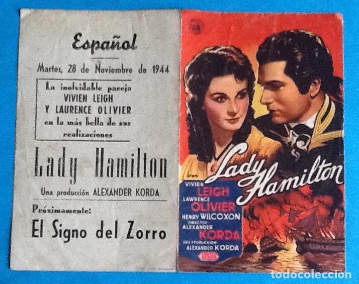 Cine: PROGRAMA DE CINE DOBLE. LADY HAMILTON. ENVIO INCLUIDO. - Foto 1