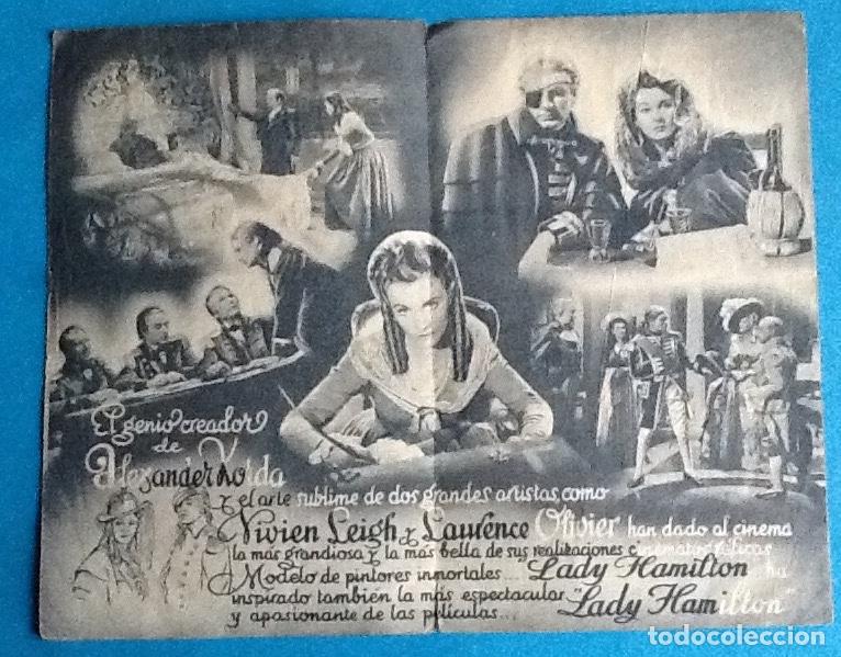 Cine: PROGRAMA DE CINE DOBLE. LADY HAMILTON. ENVIO INCLUIDO. - Foto 2