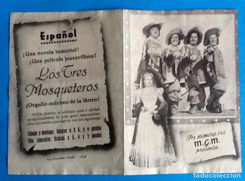 Cine: PROGRAMA DE CINE DOBLE. LOS TRES MOSQUETEROS. ENVIO INCLUIDO. - Foto 1