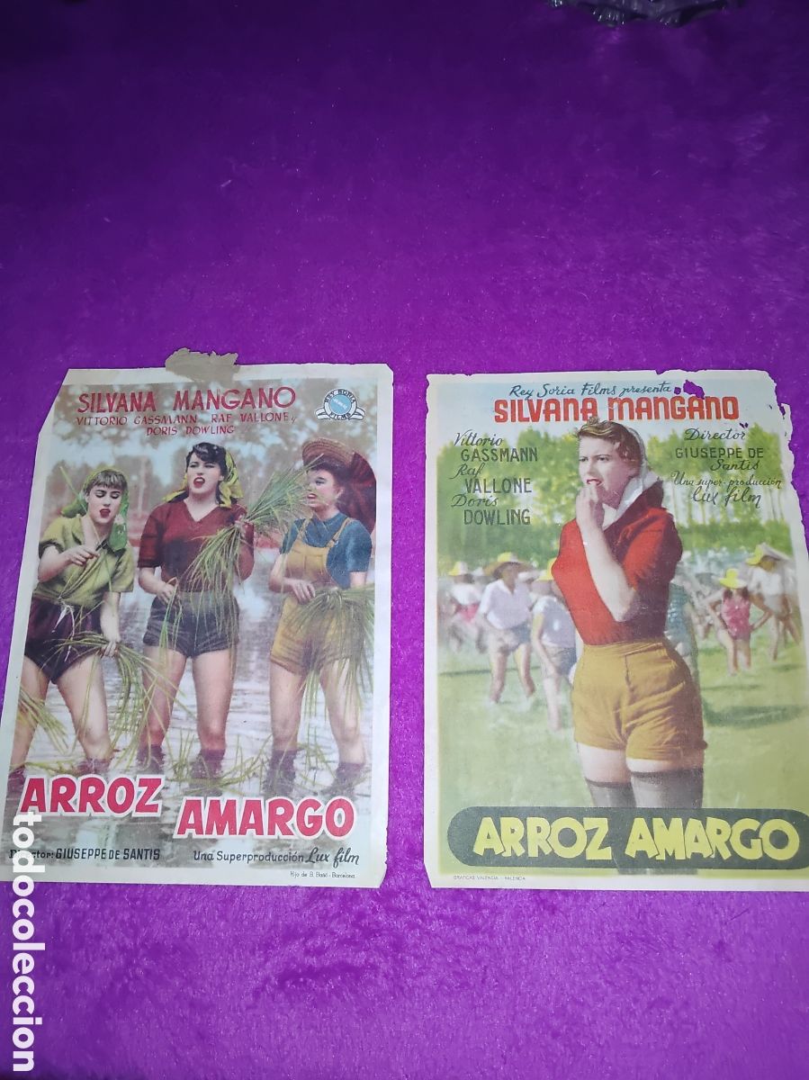 Cinema: LOTE DE FOLLETOS DE MANO DE CINE ARROZ AMARGO DIFERENTES,CAPITOLIO