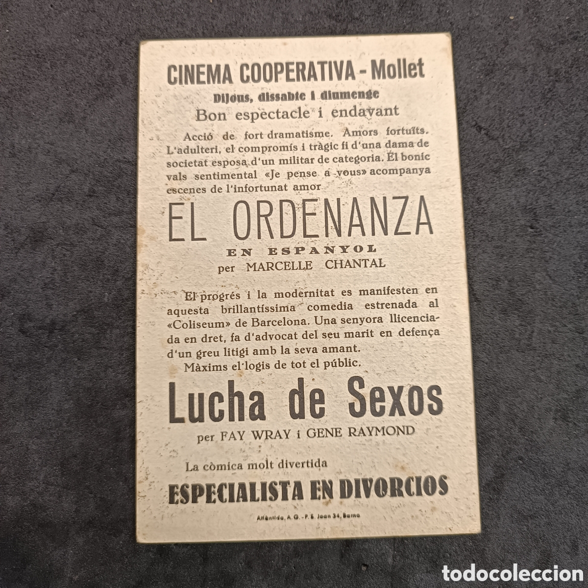 Cine: Programa lucha de sexos, Columbia, cine Mollet - Foto 2