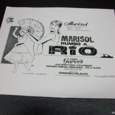 Cine: MARISOL RUMBO A RIO PROGRAMA DE CINE - CLICHE PARA PRENSA POR JANO. Lote 396388734
