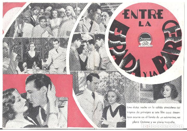 Cine: PTCC2 19 ENTRE LA ESPADA Y LA PARED PROGRAMA DOBLE PARAMOUNT GARY COOPER TALLULAH BANKHEAD - Foto 3