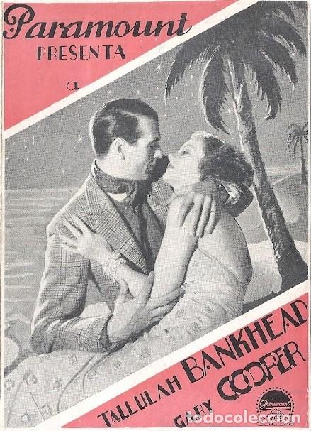 Cine: PTCC2 19 ENTRE LA ESPADA Y LA PARED PROGRAMA DOBLE PARAMOUNT GARY COOPER TALLULAH BANKHEAD - Foto 1