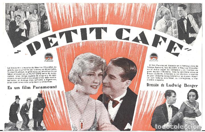 Cine: PTCC 175 PETIT CAFE PROGRAMA DOBLE PARAMOUNT MAURICE CHEVALIER IVONNE VALLEE - Foto 2