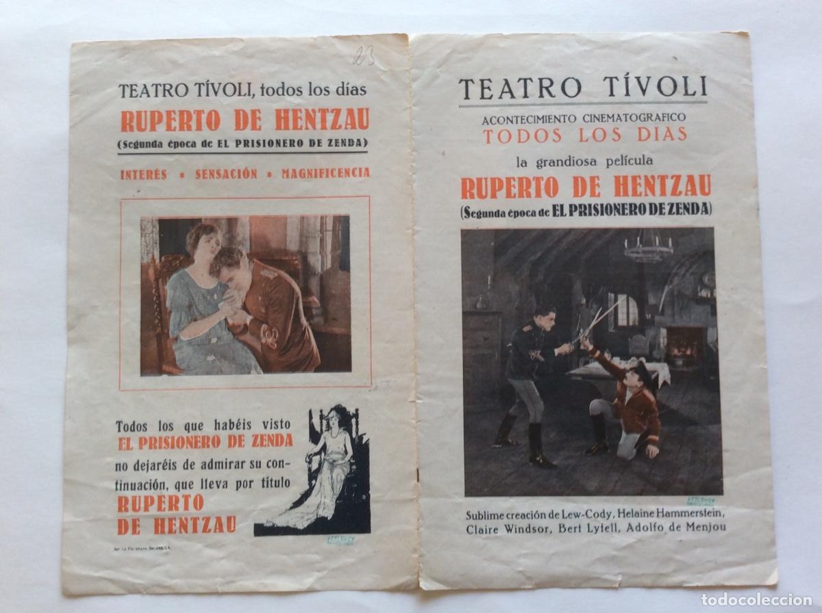 Cine: PROGRAMA DOBLE PEL&Iacute;CULA MUDO CON CINE IMPRESO RUPERTO DE HENTZAU ADOLFO MENJOU