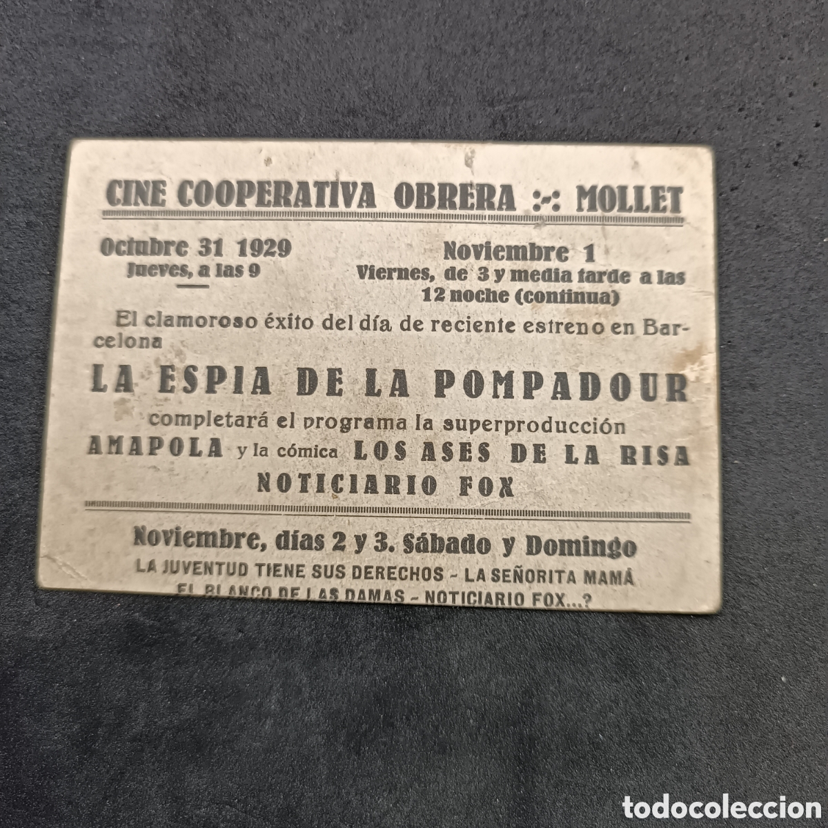 Cine: Programa, la esp&iacute;a de la pompadour, cine Mollet 9cm x 6cm - Foto 2